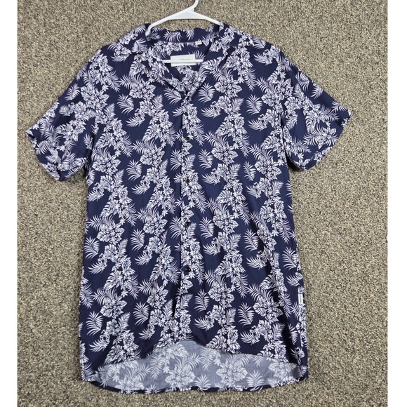 J.B. Mittwoch Other - J.B. Mittwoch Hawaiian Shirt Mens Small Navy Blue Howe Floral Viscose Italy